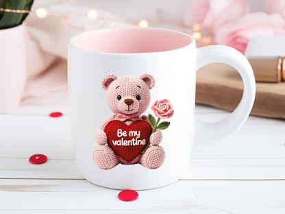 Faux Yarn Teddy Bear Be My Valentine Sublimation