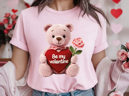 Faux Yarn Teddy Bear Be My Valentine Sublimation