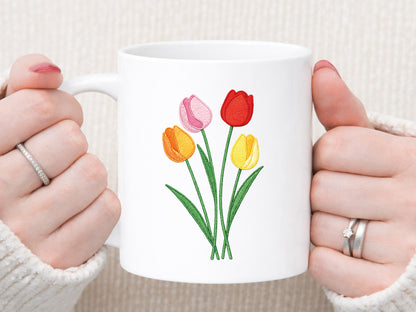 Faux Yarn Tulip Flower Sublimation Design
