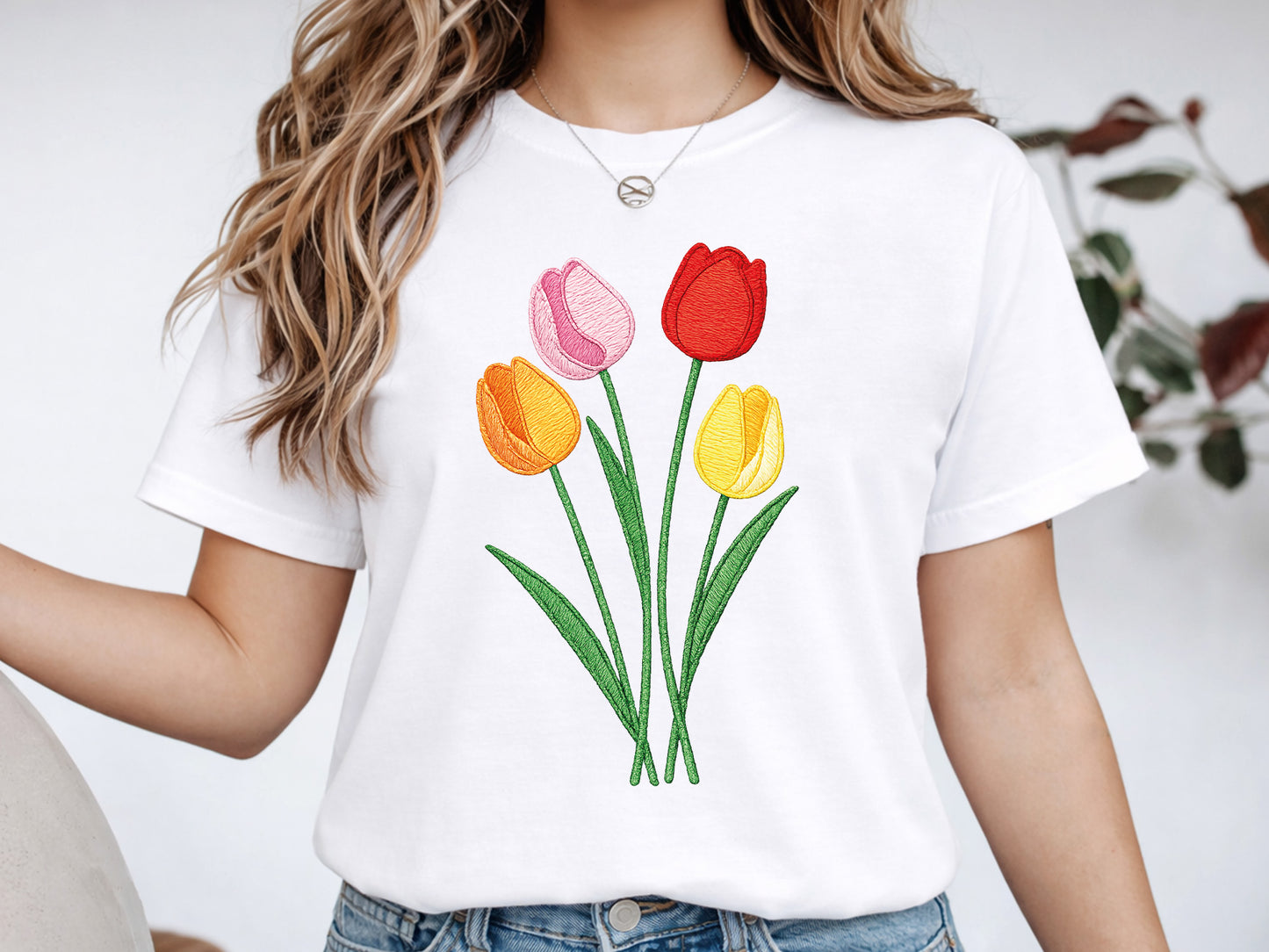 Faux Yarn Tulip Flower Sublimation Design