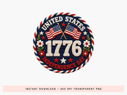 Faux Yarn United States Independence Day 1776 PNG