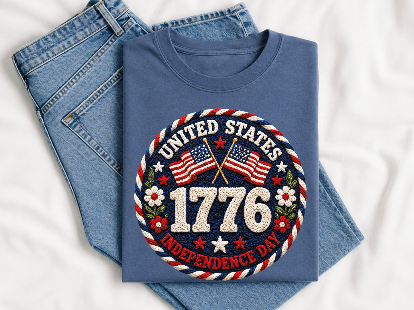 Faux Yarn United States Independence Day 1776 PNG