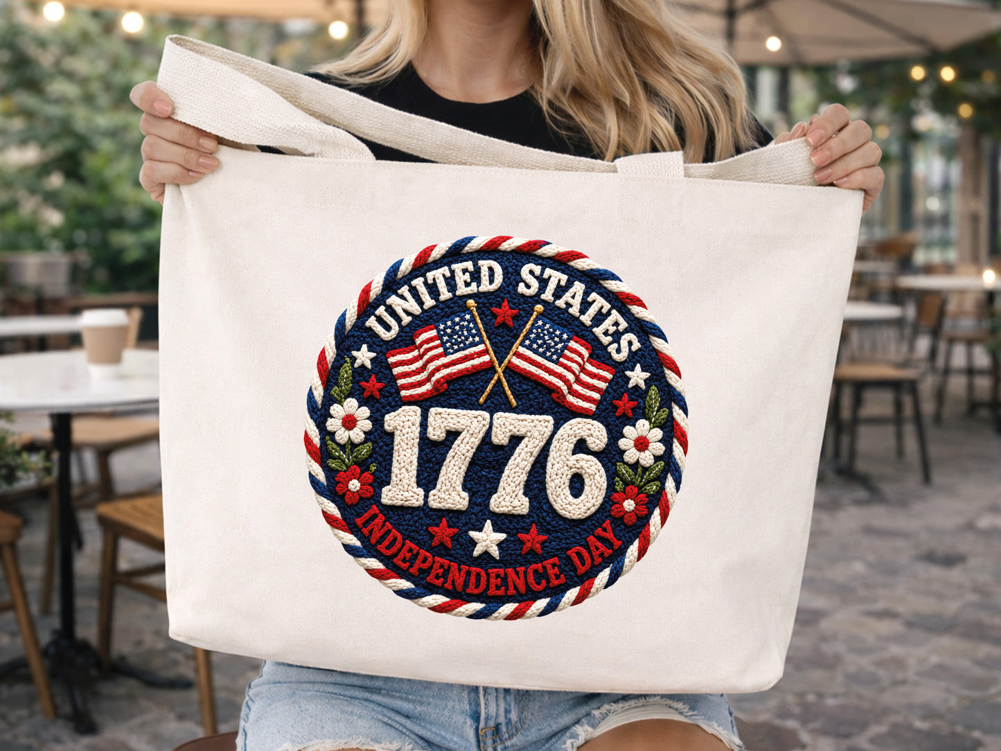 Faux Yarn United States Independence Day 1776 PNG