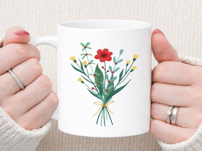 Faux Yarn Wildflower Bouquet PNG Design
