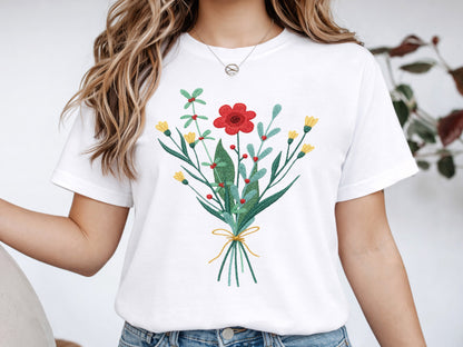 Faux Yarn Wildflower Bouquet PNG Design