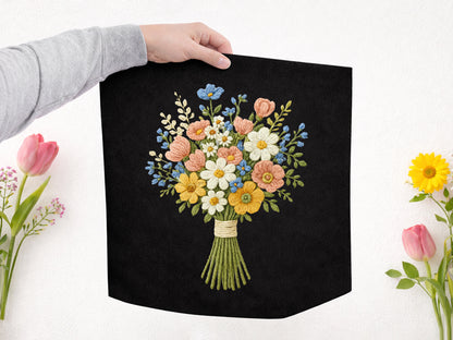 Faux Yarn Wildflower PNG Sublimation Bundle