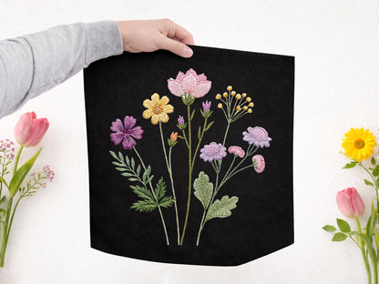 Faux Yarn Wildflower PNG Sublimation Bundle