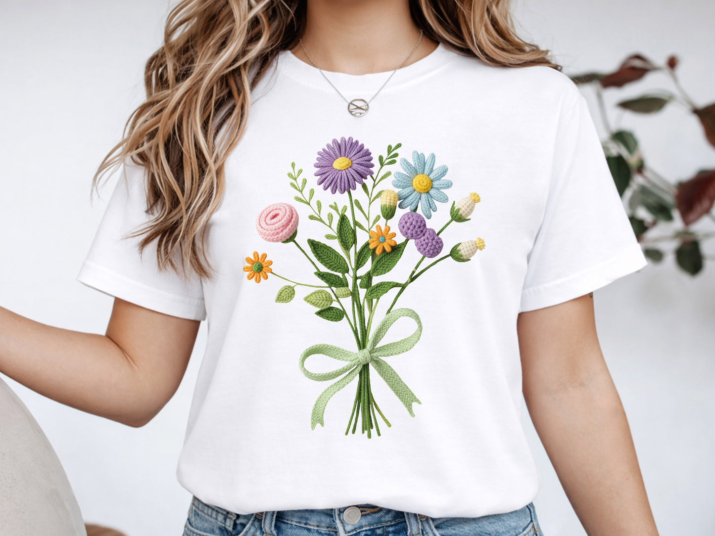 Faux Yarn Wildflower PNG Sublimation Bundle