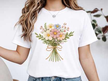 Faux Yarn Wildflower Sublimation PNG Design