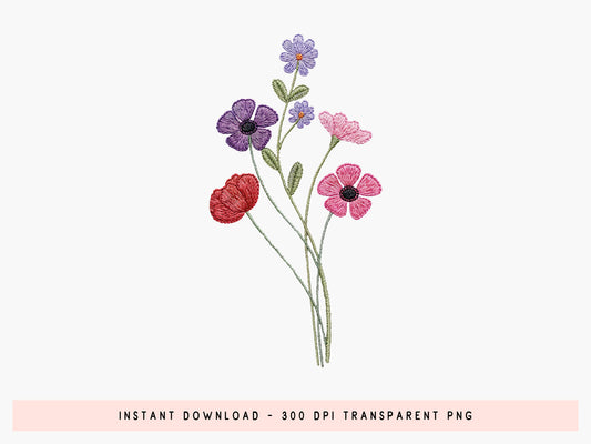 Faux Yarn Wildflower Sublimation Print Design