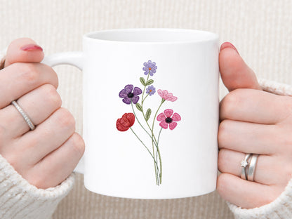 Faux Yarn Wildflower Sublimation Print Design