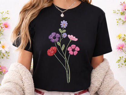 Faux Yarn Wildflower Sublimation Print Design