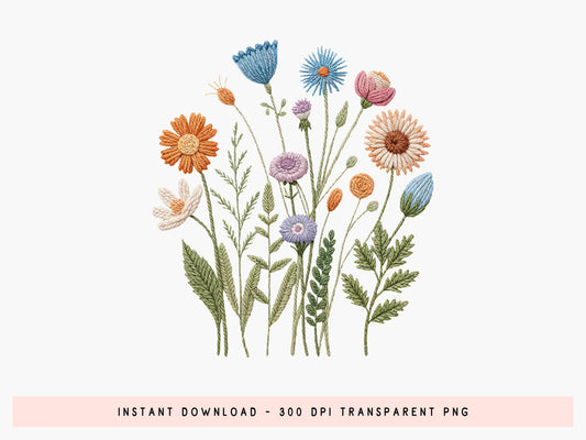 Faux Yarn Wildflower Sublimation Print