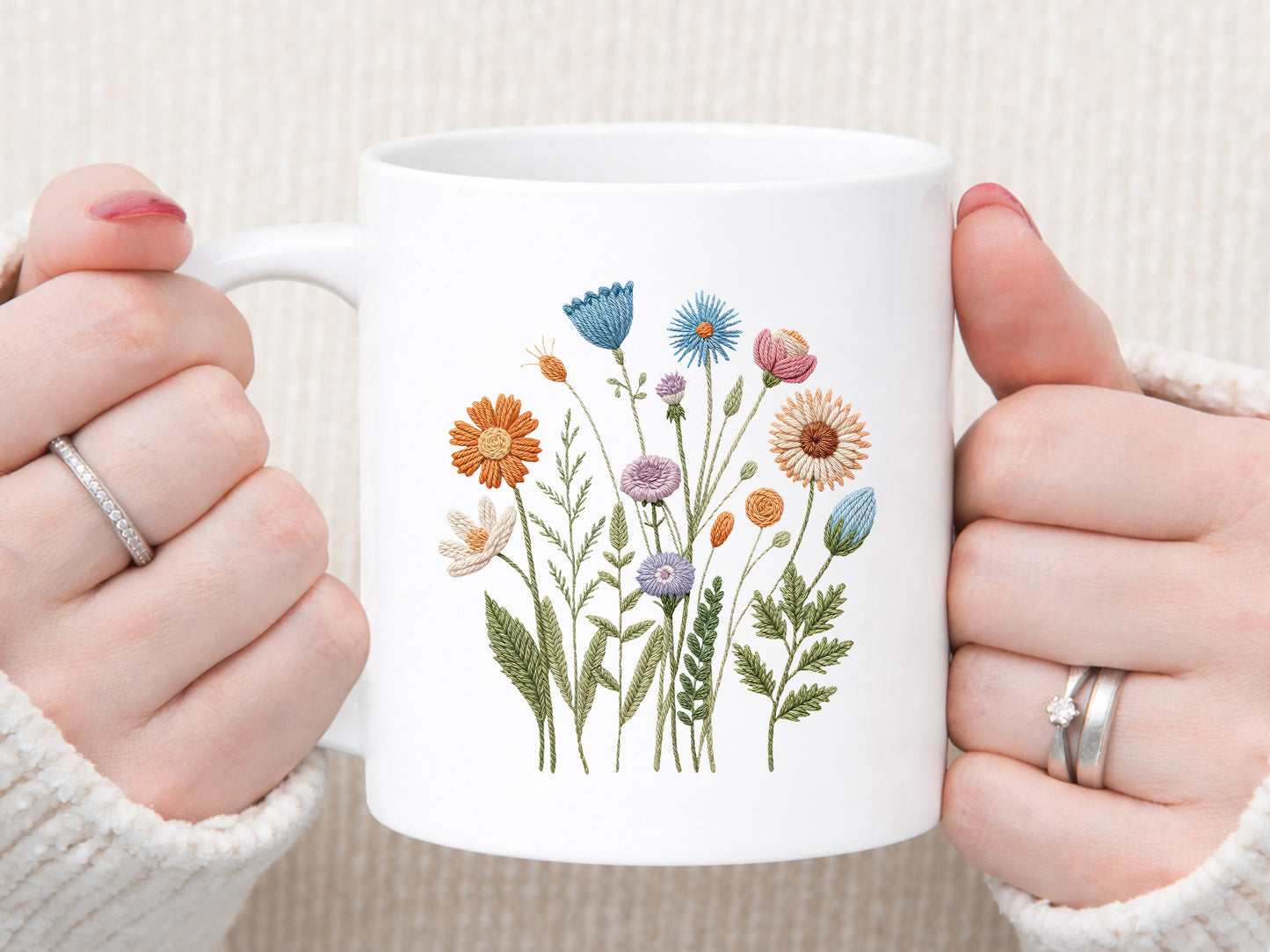 Faux Yarn Wildflower Sublimation Print