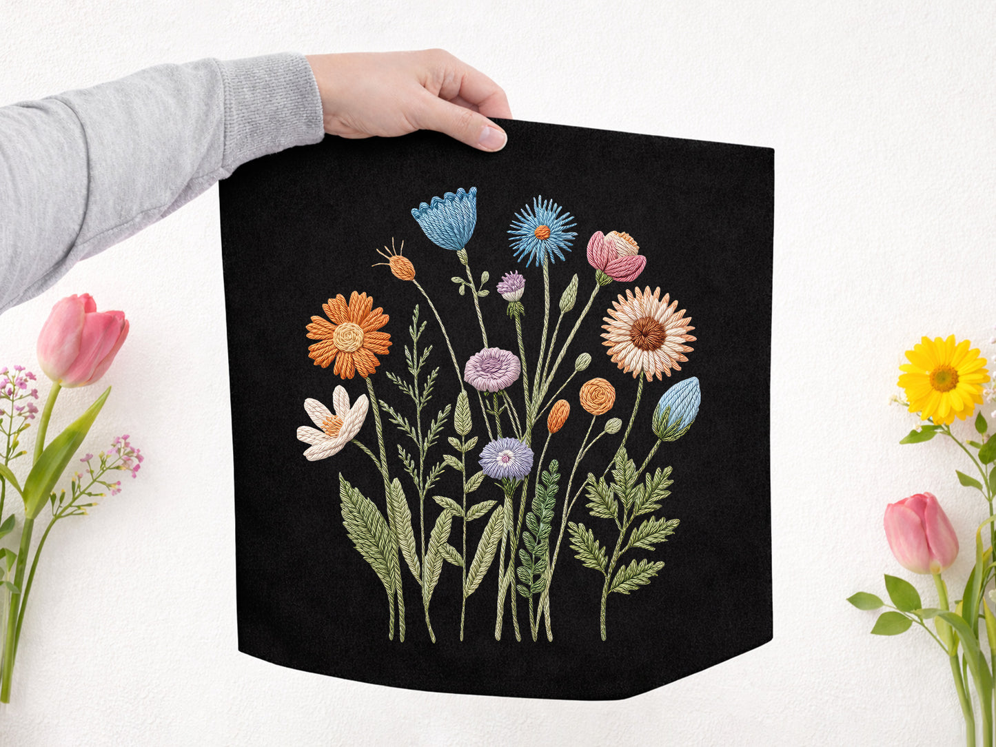 Faux Yarn Wildflower Sublimation Print