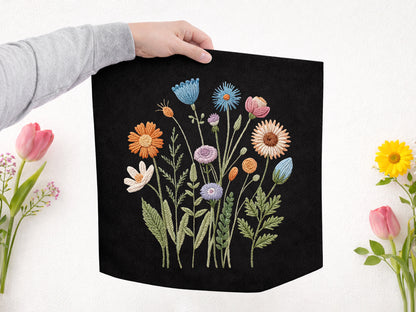 Faux Yarn Wildflower Sublimation Print