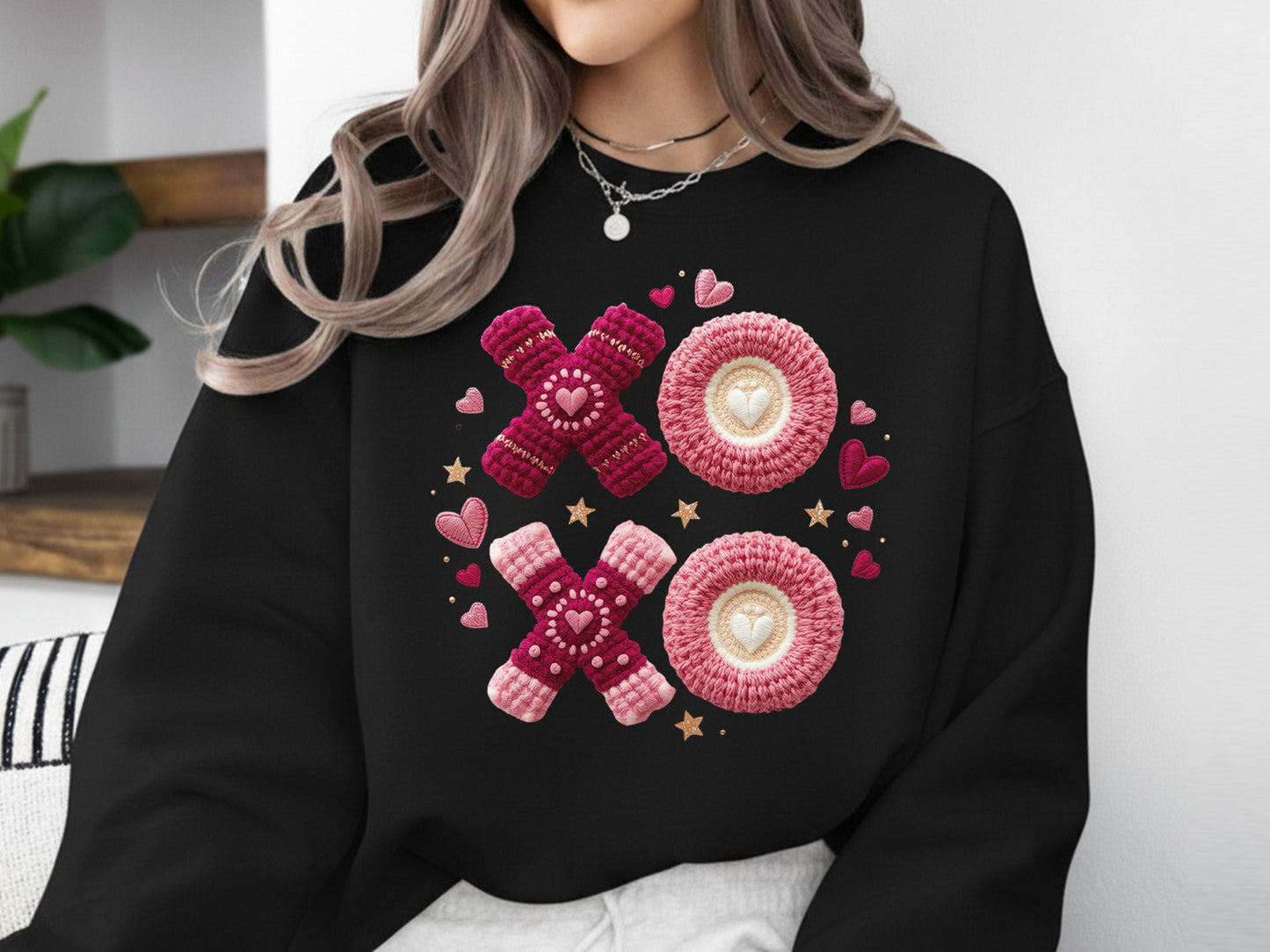 Faux Yarn Xoxo Valentine Sublimation Design