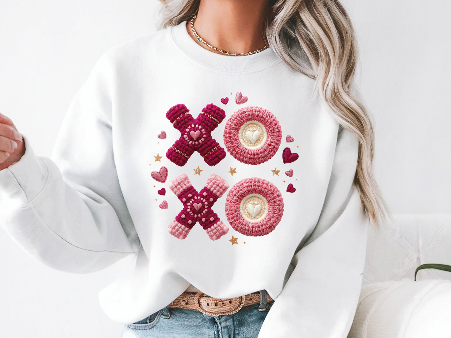 Faux Yarn Xoxo Valentine Sublimation Design