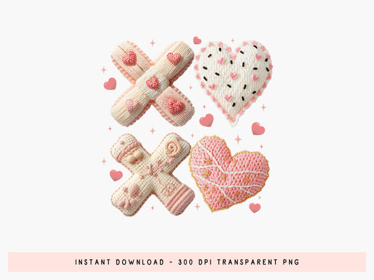Faux Yarn Xoxo Valentine Sublimation Print
