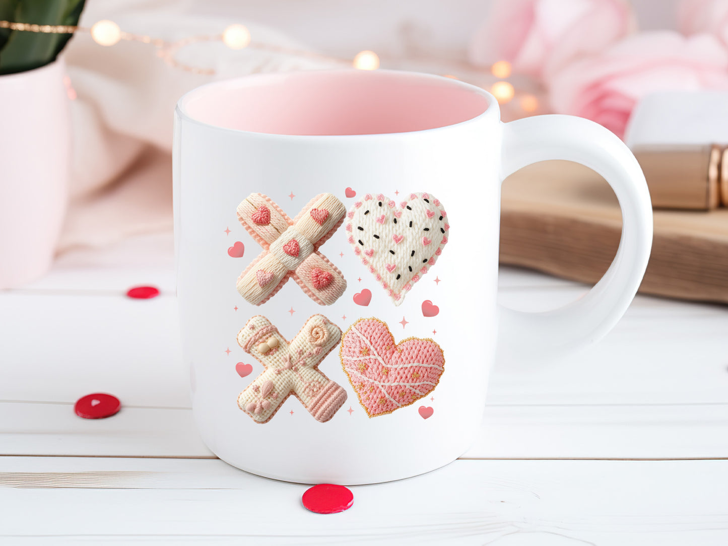 Faux Yarn Xoxo Valentine Sublimation Print