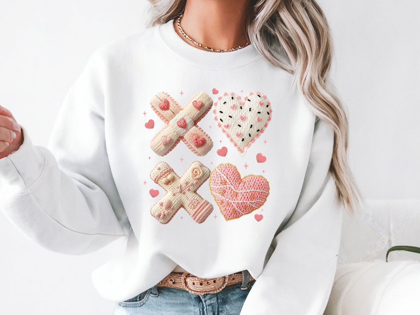 Faux Yarn Xoxo Valentine Sublimation Print