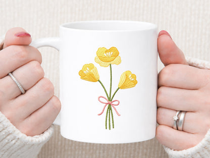 Faux Yarn Yellow Wildflower Sublimation Design