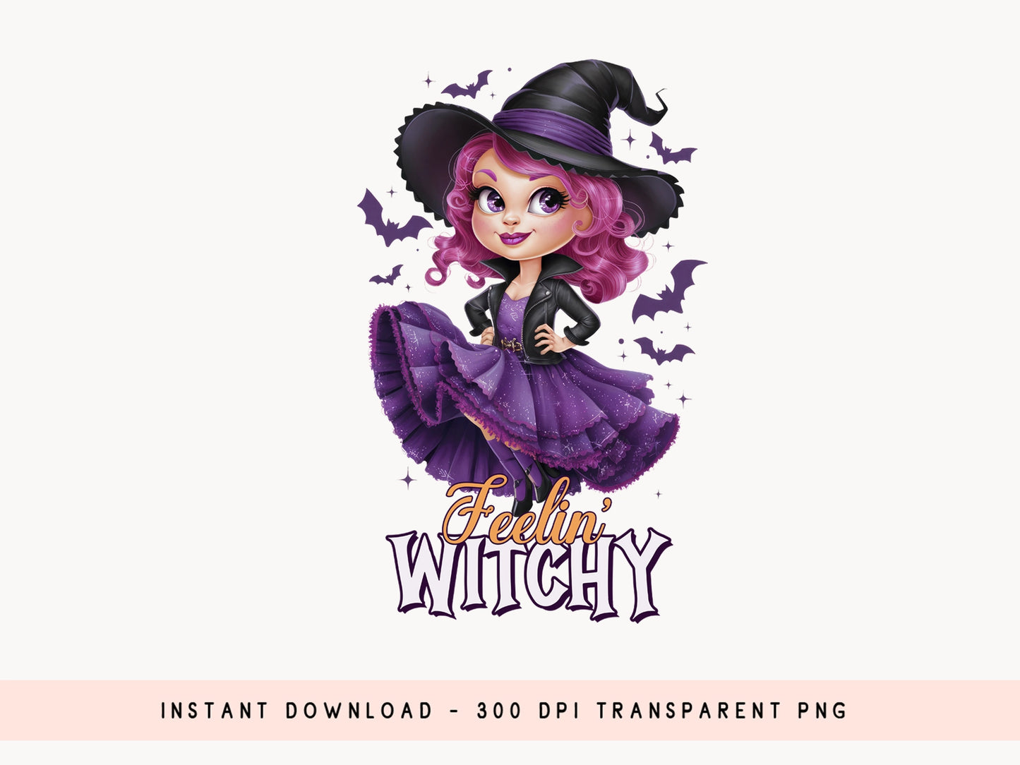 Feelin' Witchy - Pink Halloween Png Sublimation