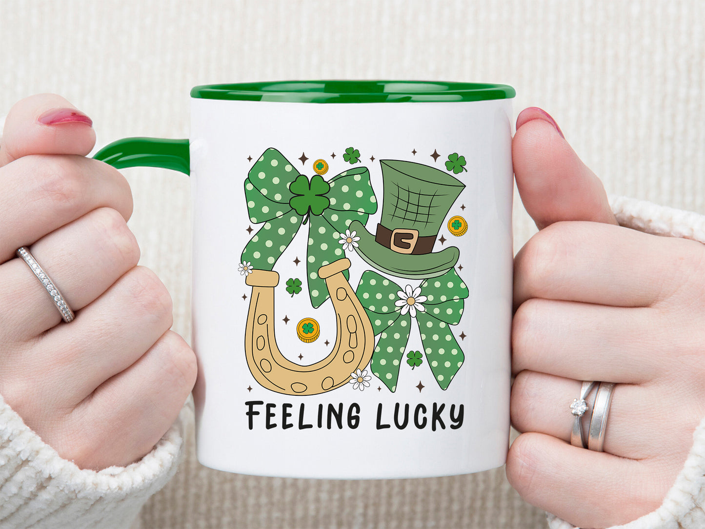 Feeling Lucky, Coquette St Patrick's Day PNG
