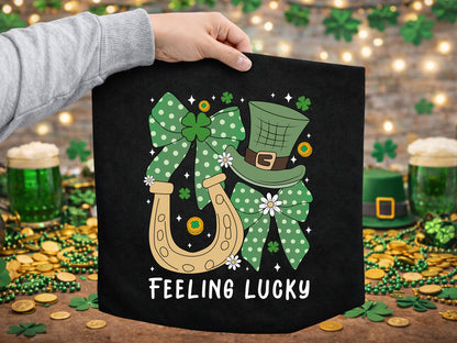Feeling Lucky, Coquette St Patrick's Day PNG