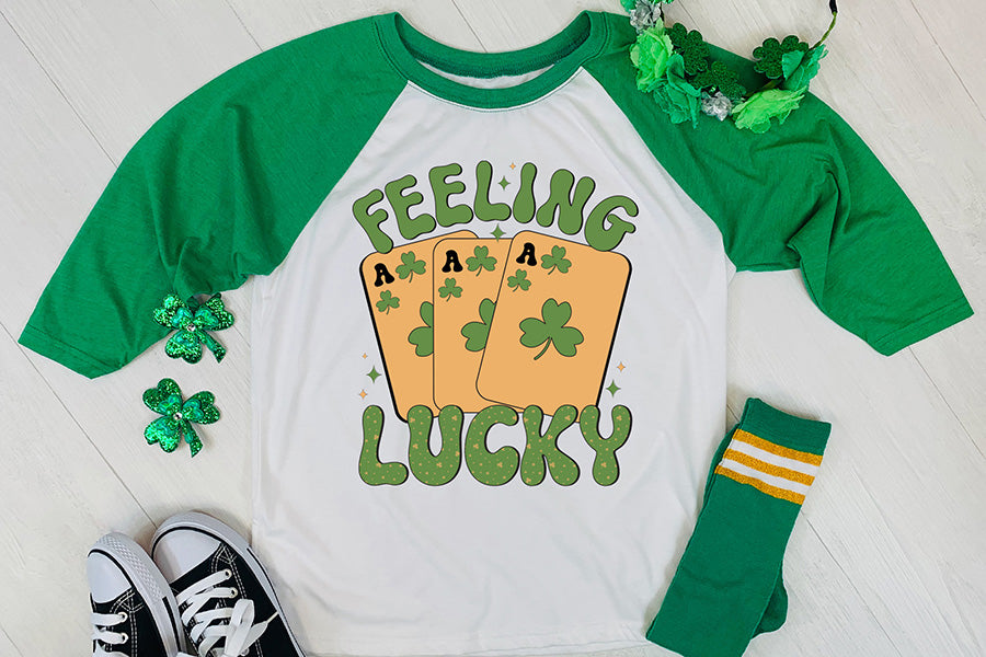 Feeling Lucky, St Patricks Day Shirt, Retro Sublimation