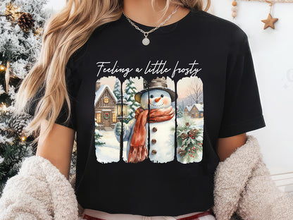Feeling a Little Frosty, Brush Stroke Christmas Snowman PNG