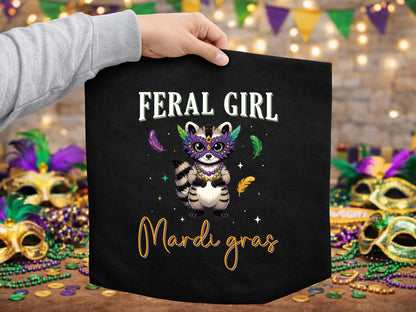 Feral Girl Mardi Gras Preppy Sublimation Design