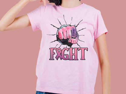 Fight - Breast Cancer Awareness Sublimation Design