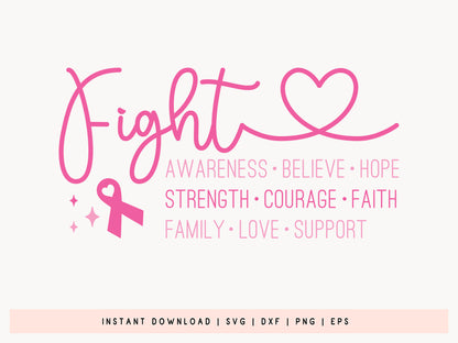 Fight Breast Cancer SVG Design