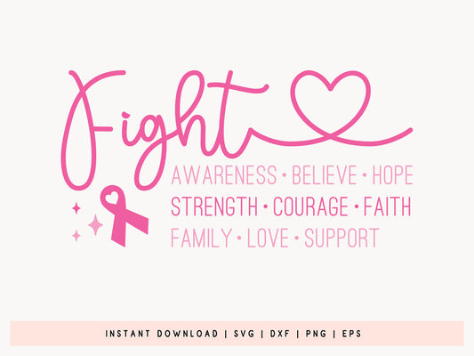 Fight Breast Cancer SVG Design