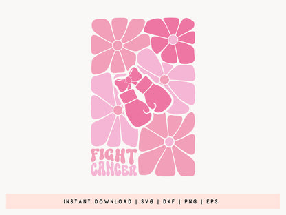 Fight Cancer Boho Floral SVG Cut File
