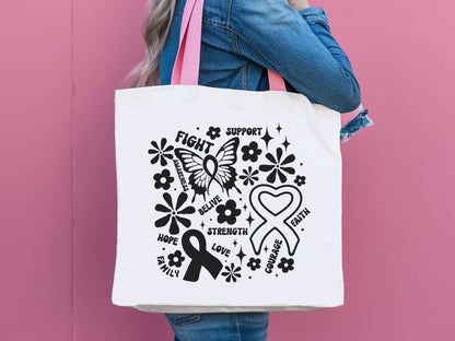 Fight Support Awareness, Breast Cancer Flower SVG