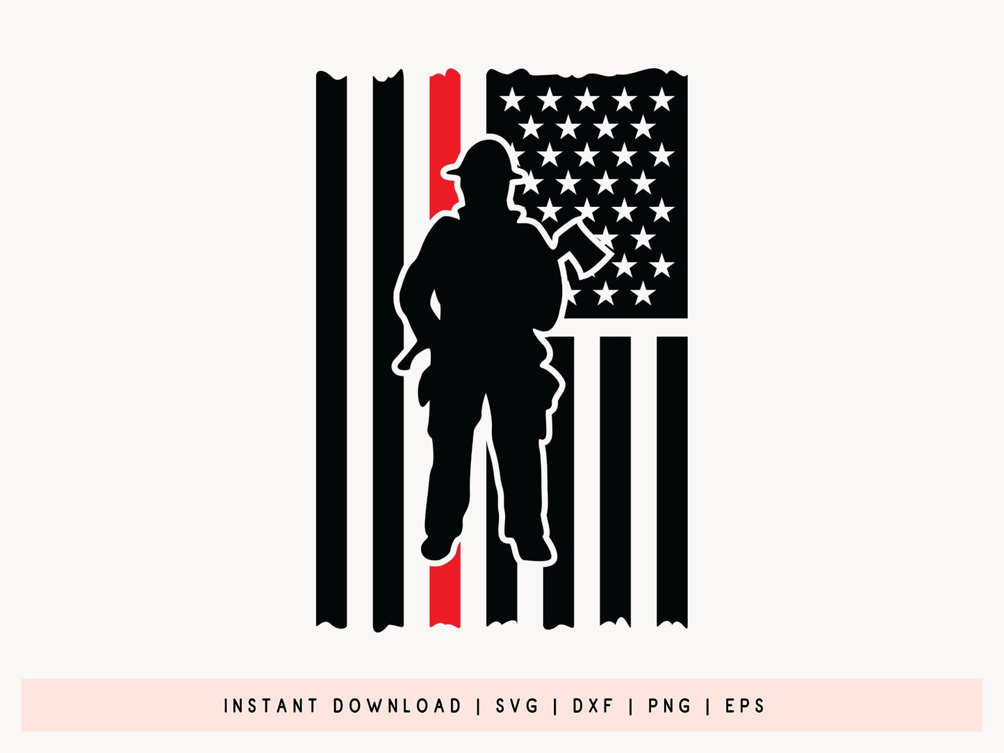 Firefighter American Flag SVG Design