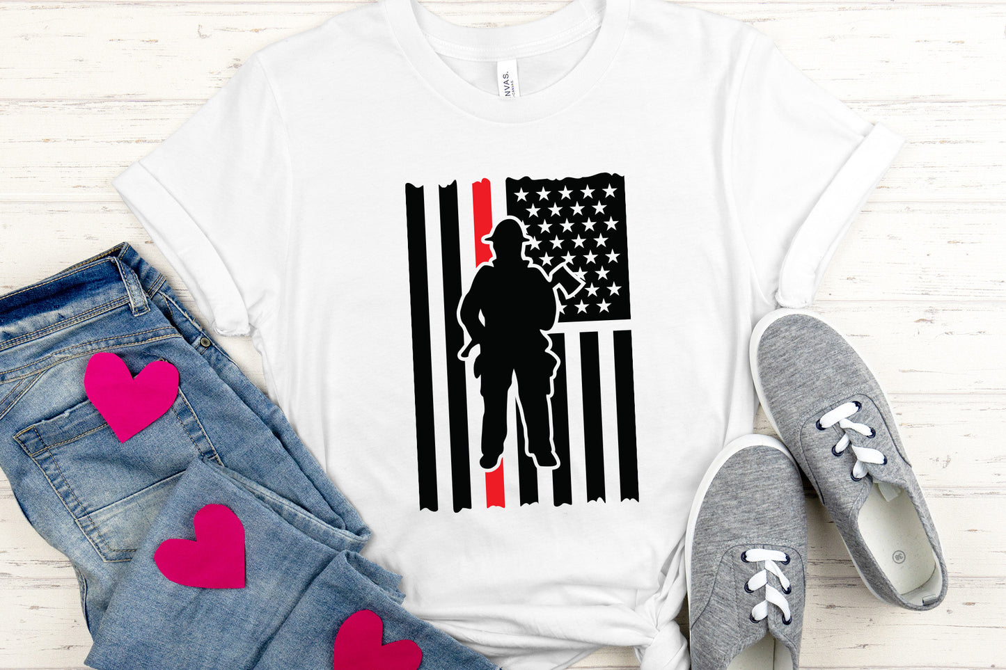 Firefighter American Flag SVG Design