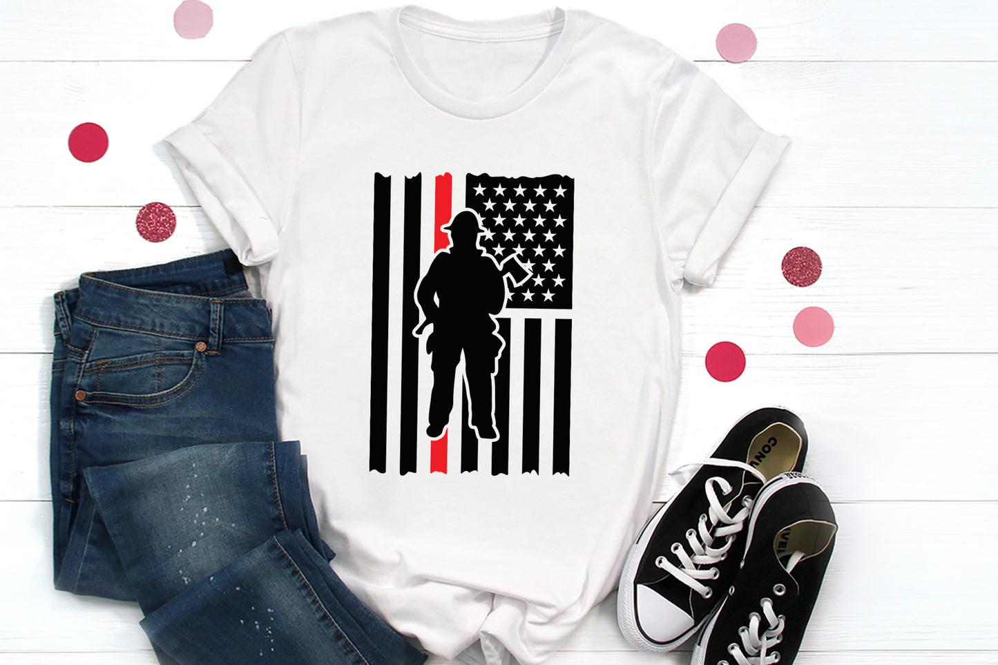 Firefighter American Flag SVG Design