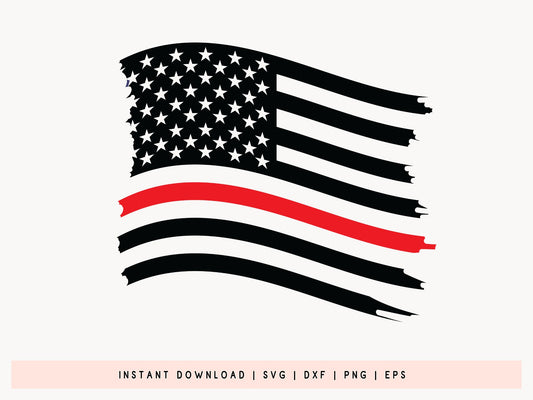 Firefighter American Flag SVG