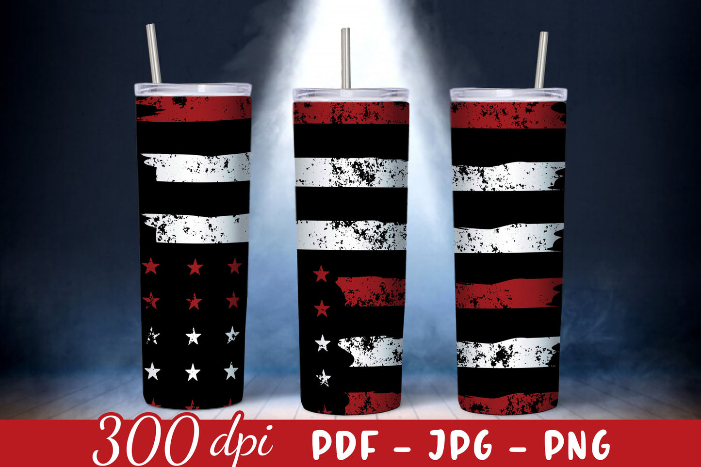 Firefighter American Flag Tumbler Sublimation