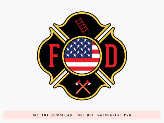 Firefighter Badge PNG Sublimation