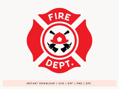 Firefighter Maltese Cross SVG