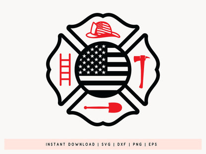 Firefighter Badge SVG Vector