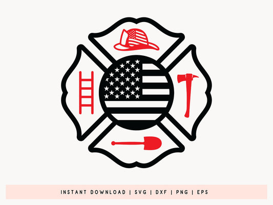 Firefighter Badge SVG Vector