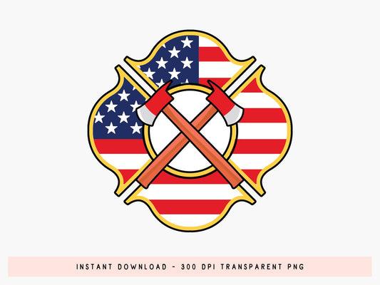 Firefighter Badge Sublimation Transfer PNG