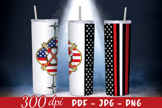 Firefighter Badge Sublimation Tumbler Wrap