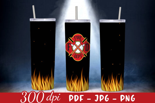 Firefighter Badge Tumbler Wrap Sublimation