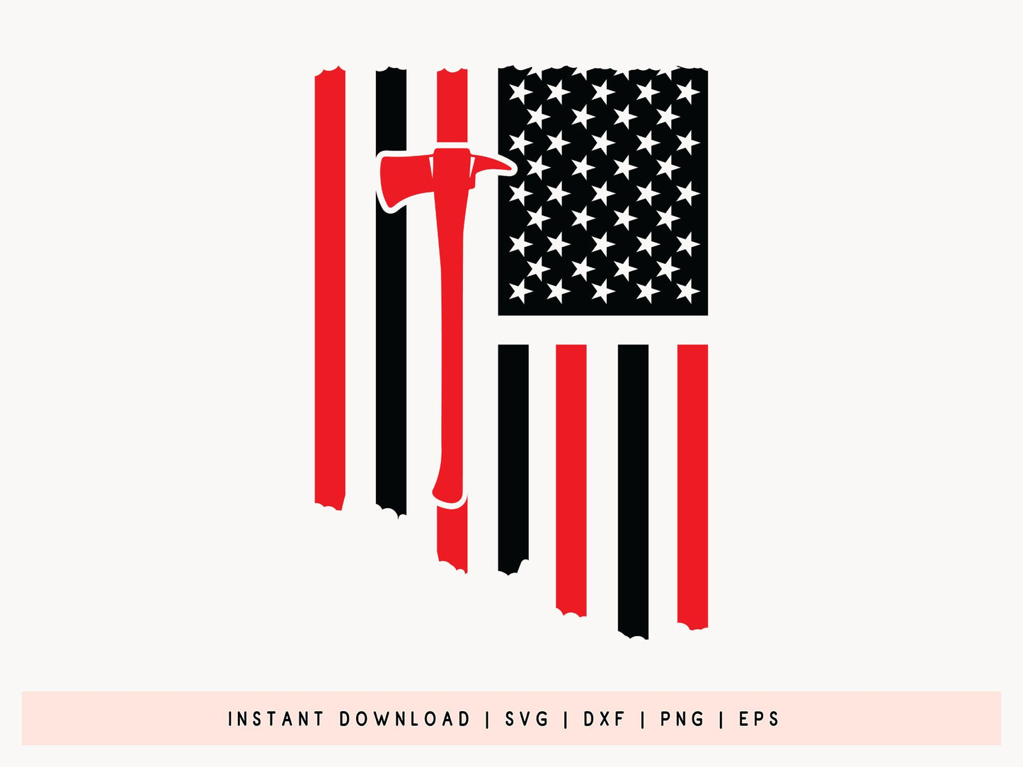 Firefighter Flag SVG Cut File